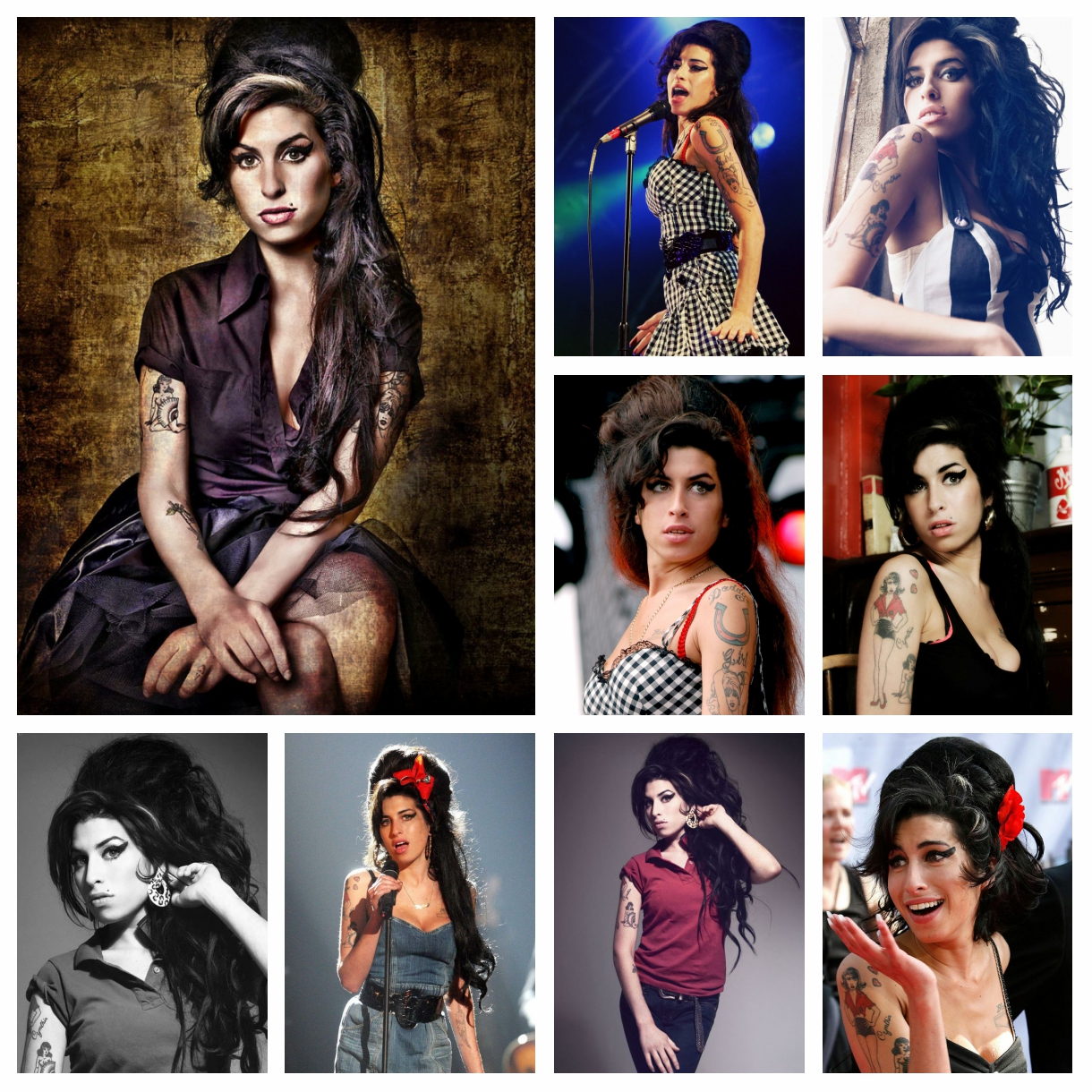 Photo Mosaic Print - Diamond Rhinestones Painting Amy Winehouse Beauty