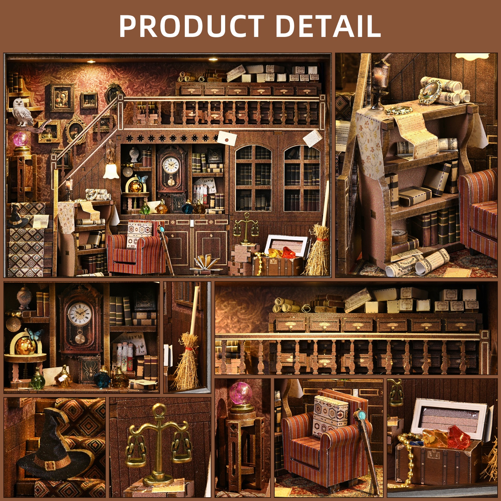 Book Nook Kit Secret Attic DIY - Engraved Wood Frame recensione e prezzo