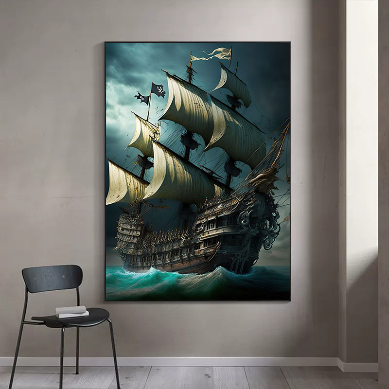 Abstract Pirate Ship Sea Moon  - Pet Portrait Custom recensione e prezzo