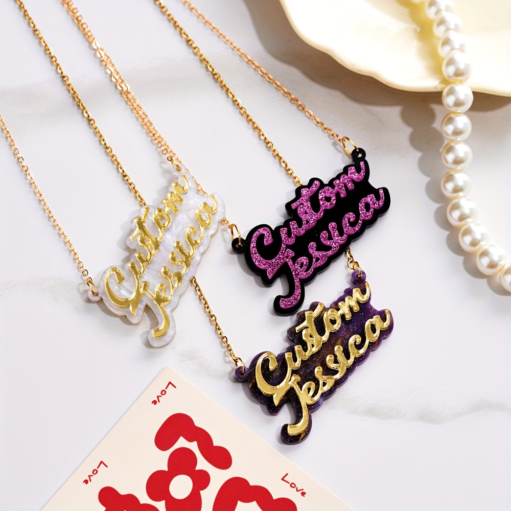Personalized double-layer acry - Name Necklace Custom recensione e prezzo