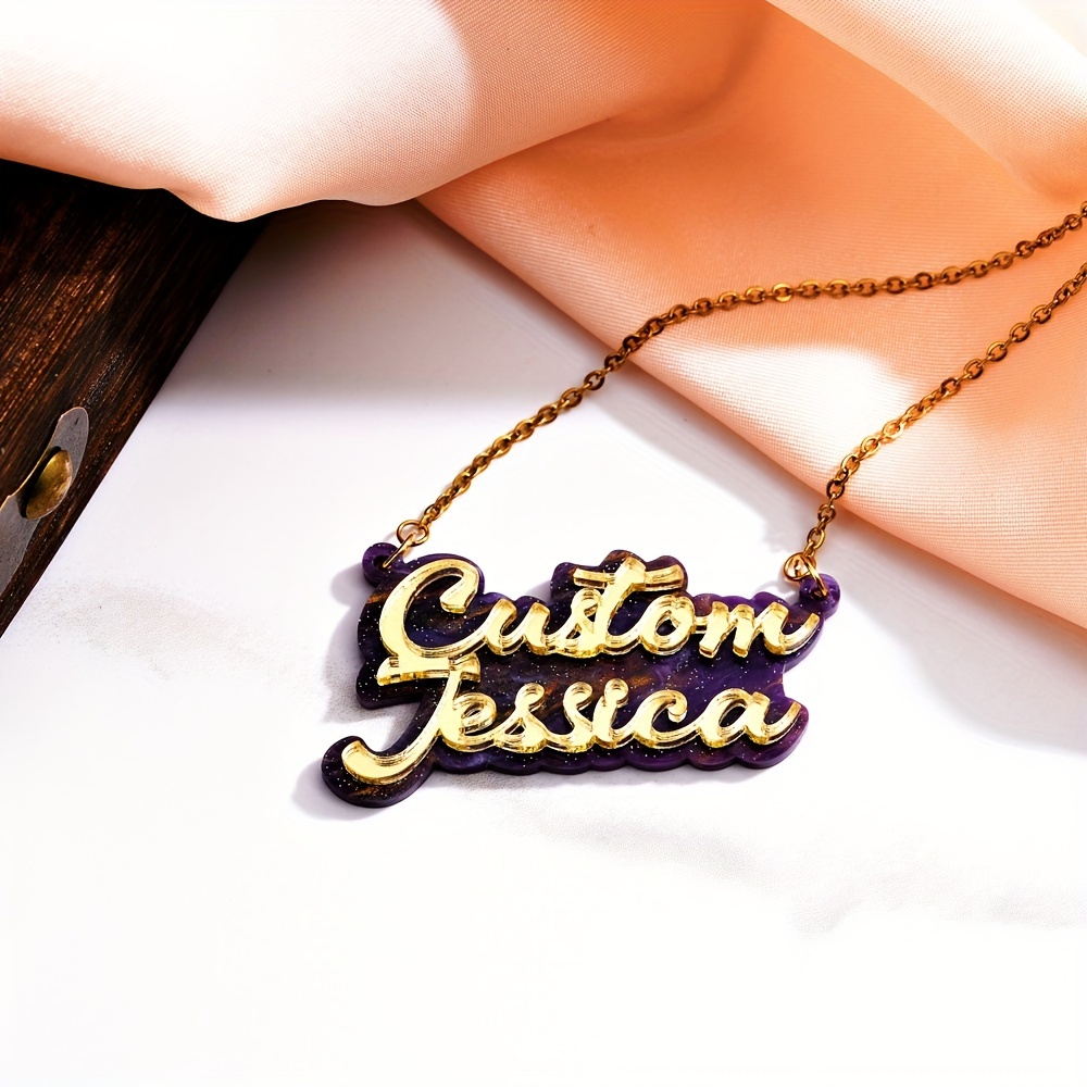Personalized double-layer acry - Name Necklace Custom recensione e prezzo