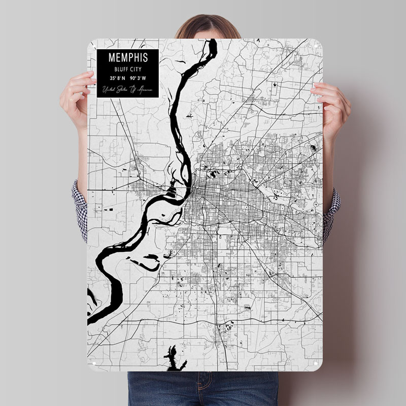 Memphis TN USA Tinplate Signs  - Custom Map Poster recensione e prezzo
