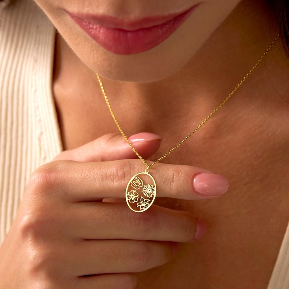 Custom Birth Flower Necklace P - Birth Flower Necklace recensione e prezzo