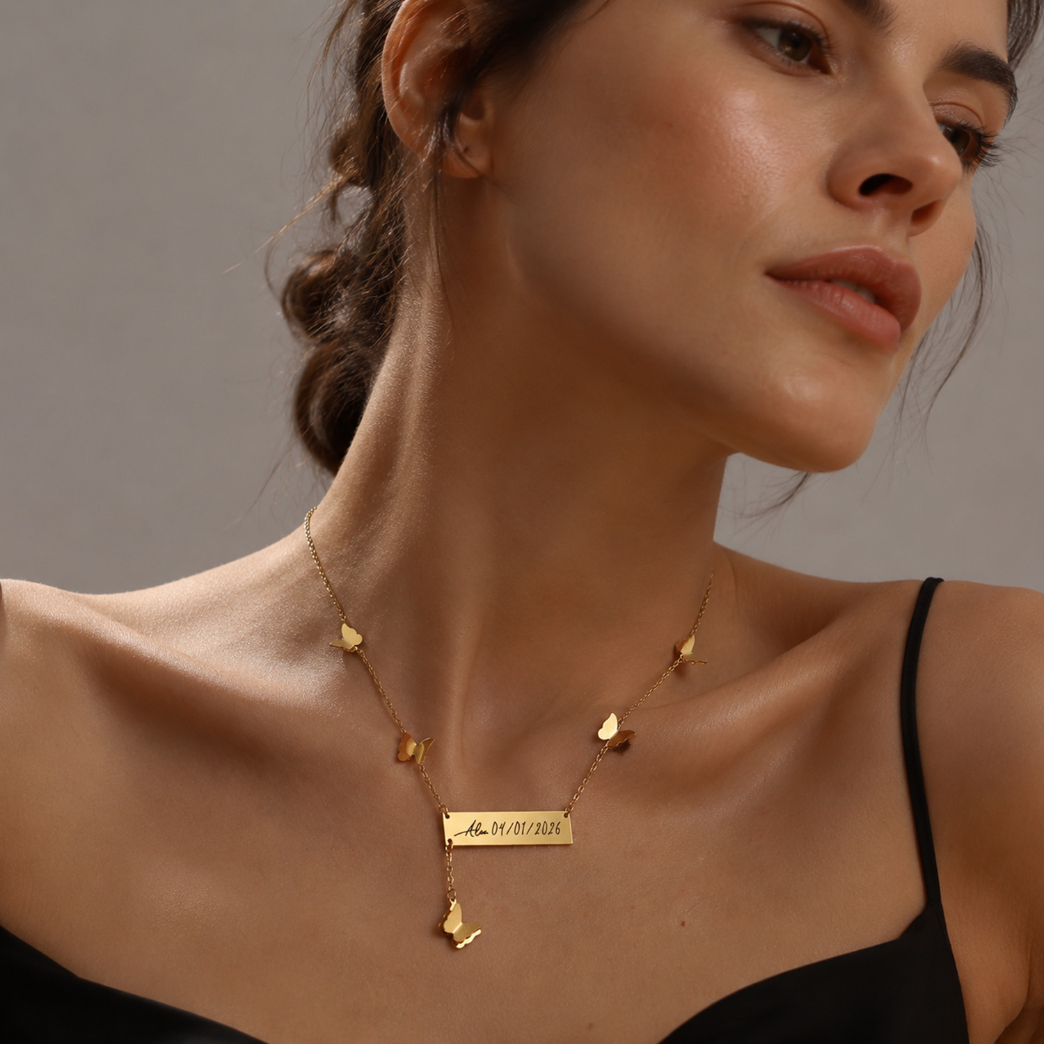 Personalized Butterfly Bar Nam - Handwriting Necklace Bar recensione e prezzo