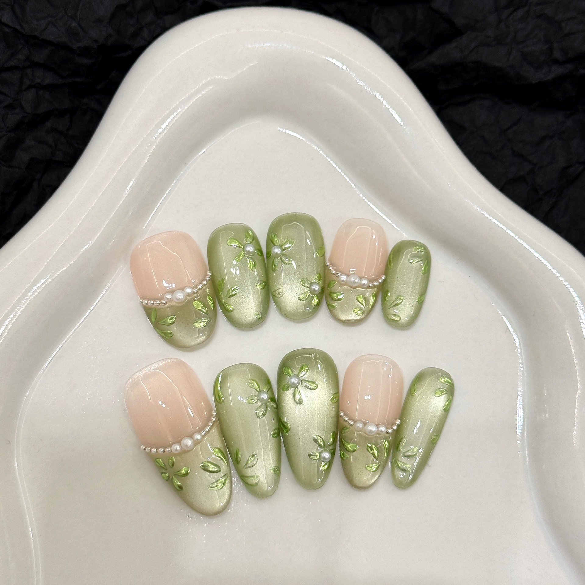 10pcs Handmade Press on Nails  - Pressed Flower Art recensione e prezzo