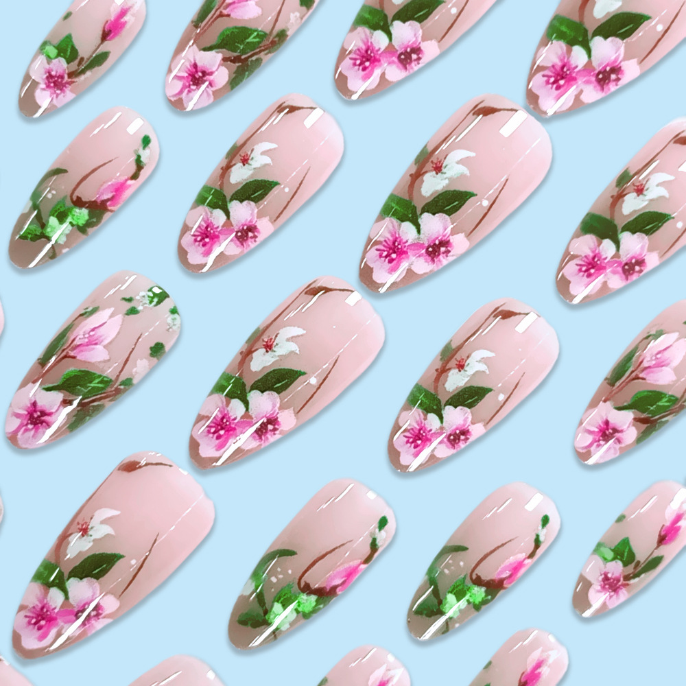 Short Almond Press on Nails 3D - Pressed Flower Art recensione e prezzo