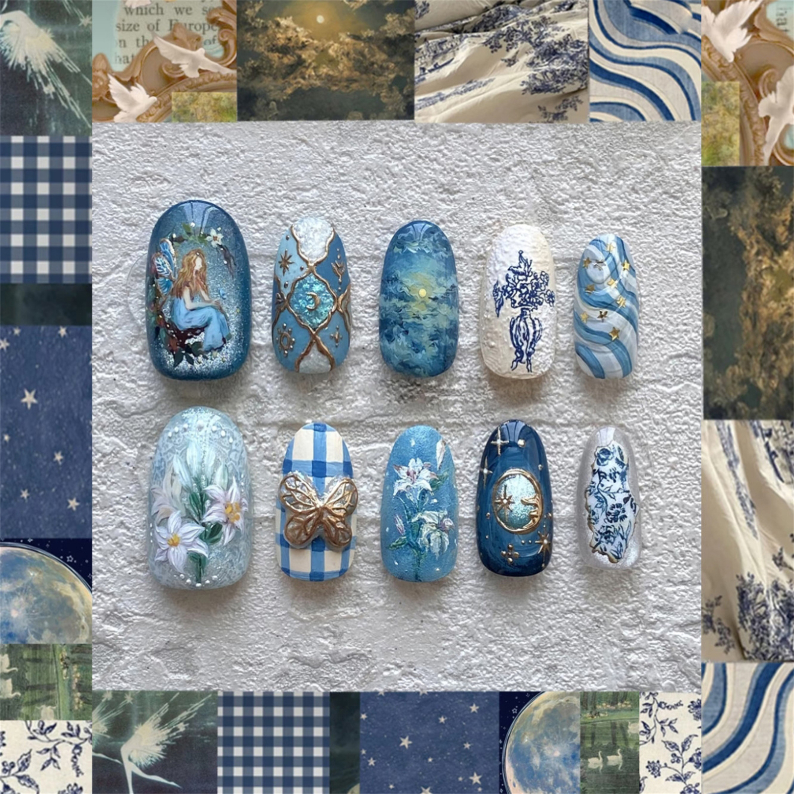 24pcs Vintage Garden Fake Nail - Pressed Flower Art recensione e prezzo