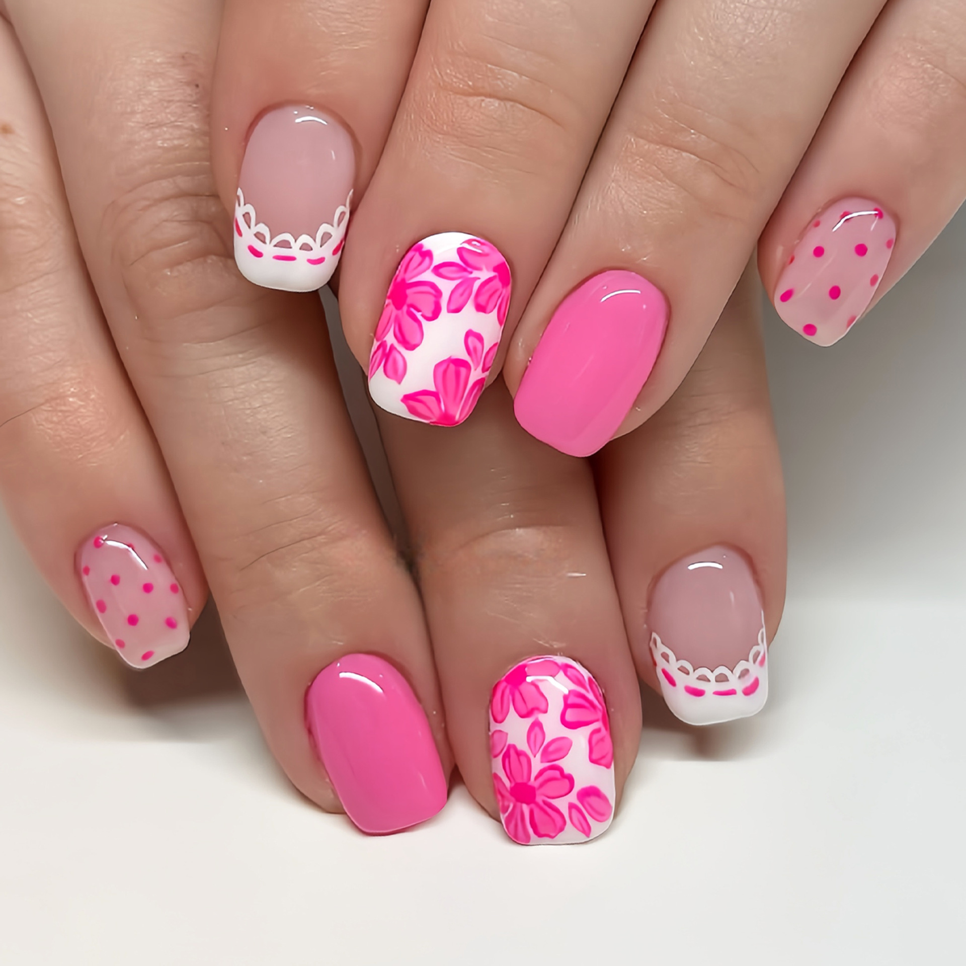 Short Square fake nails for wo - Pressed Flower Art recensione e prezzo