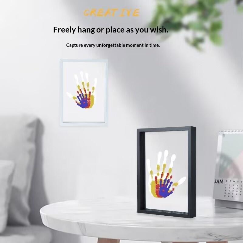 New-1Set Family Handprint Phot - Engraved Wood Frame recensione e prezzo