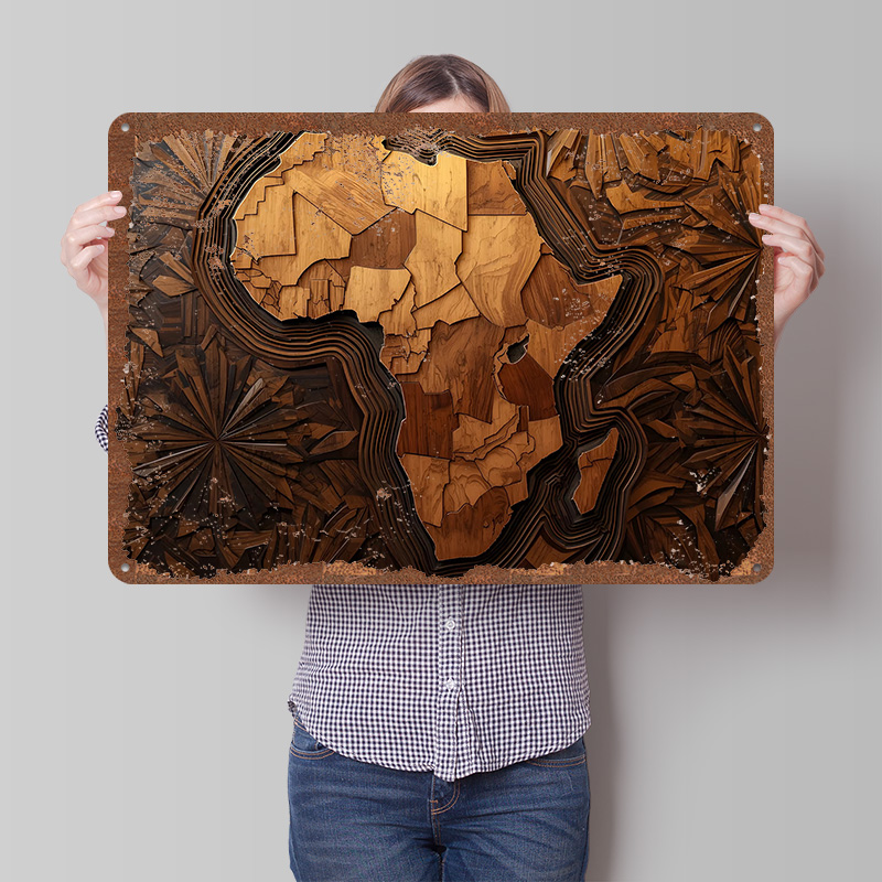 Africa Map Wood Carving Art Pr - Custom Map Poster recensione e prezzo