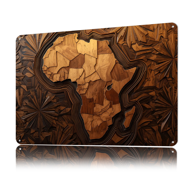 Africa Map Wood Carving Art Pr - Custom Map Poster recensione e prezzo