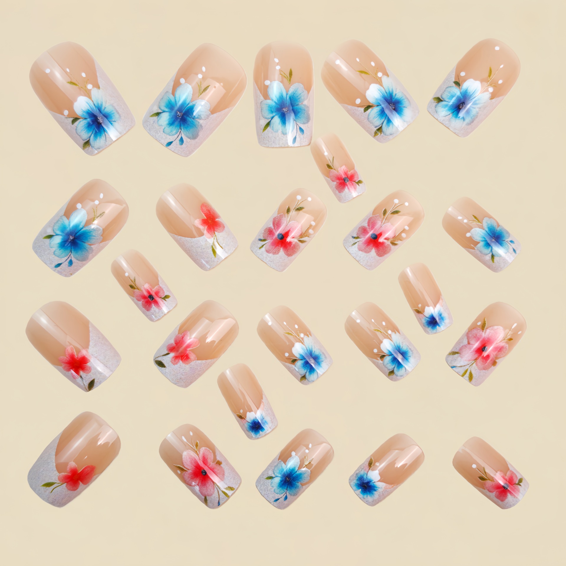 Short Medium fake nails for wo - Pressed Flower Art recensione e prezzo