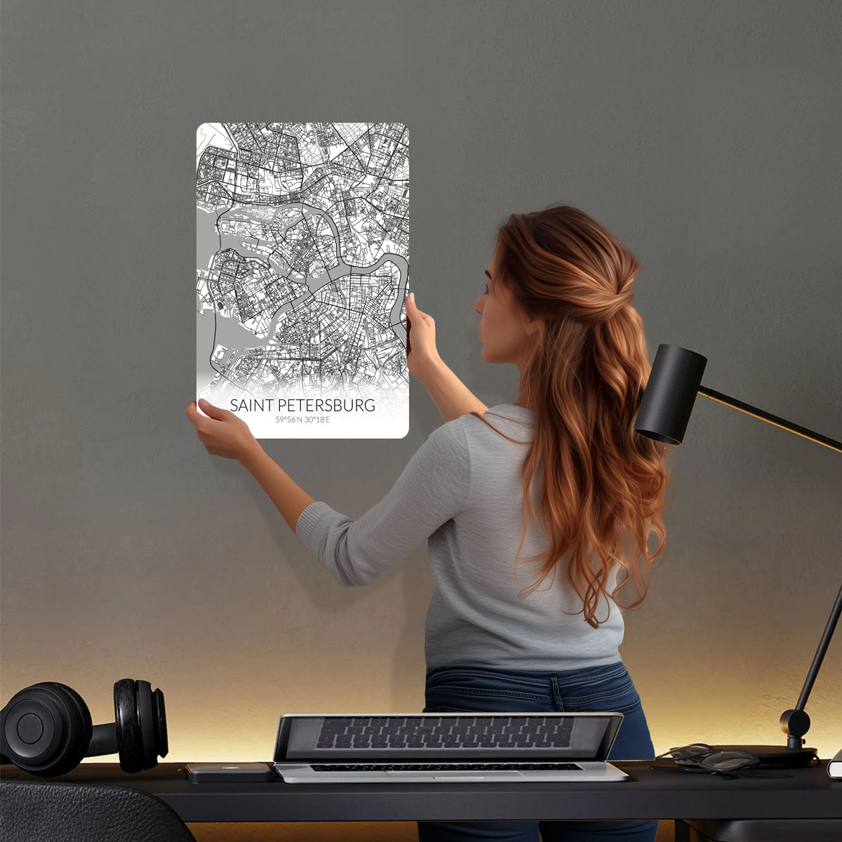 Saint Petersburg White Map Tin - Custom Map Poster recensione e prezzo