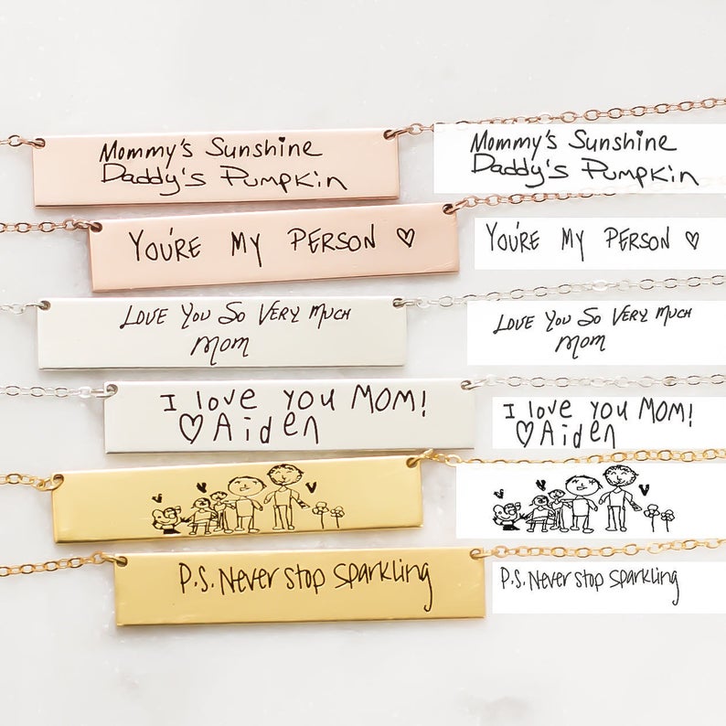 Personalized Custom Actual Han - Handwriting Necklace Bar recensione e prezzo