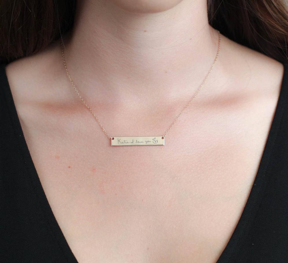 Personalized Custom Actual Han - Handwriting Necklace Bar recensione e prezzo