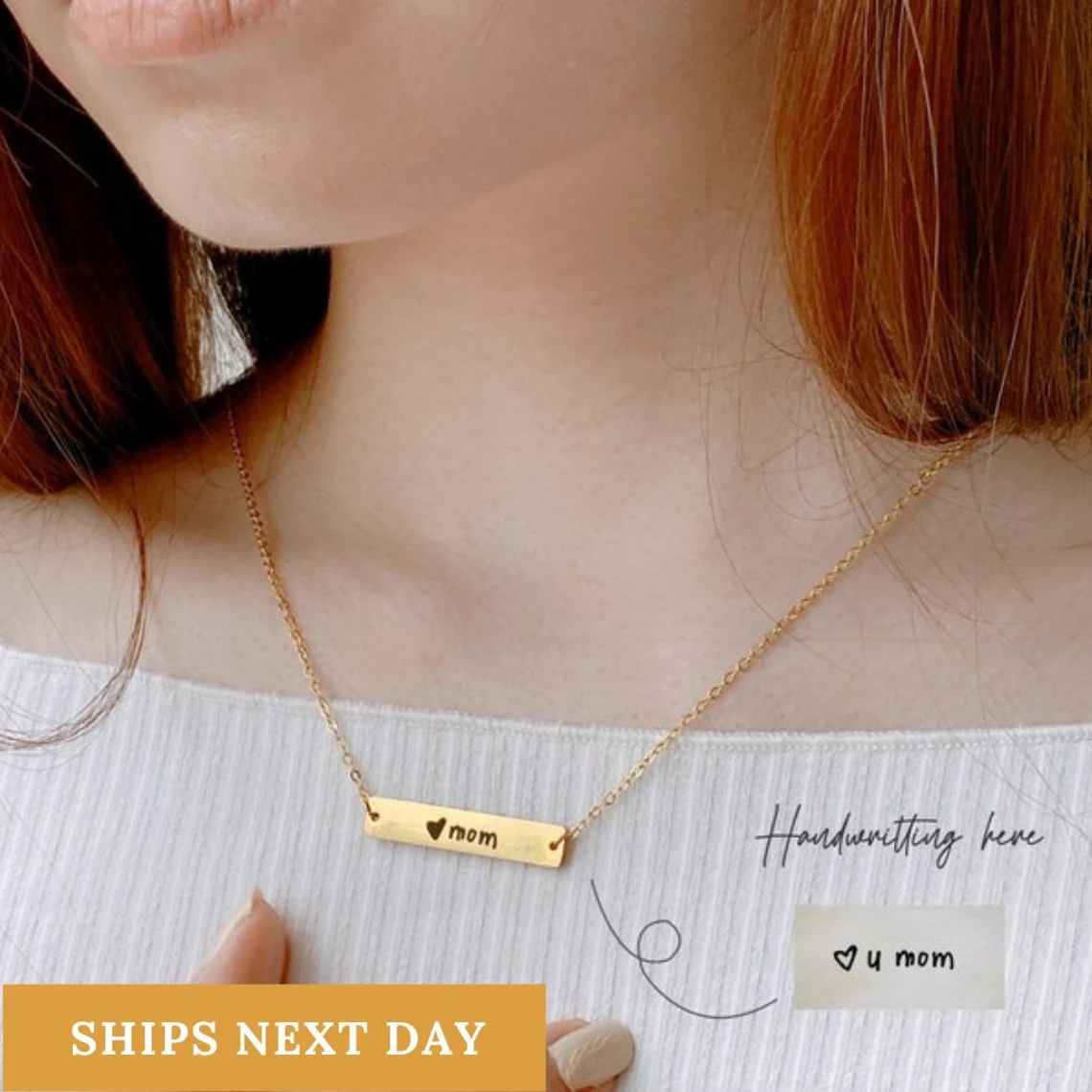 Actual Handwriting Bar Necklac - Handwriting Necklace Bar recensione e prezzo