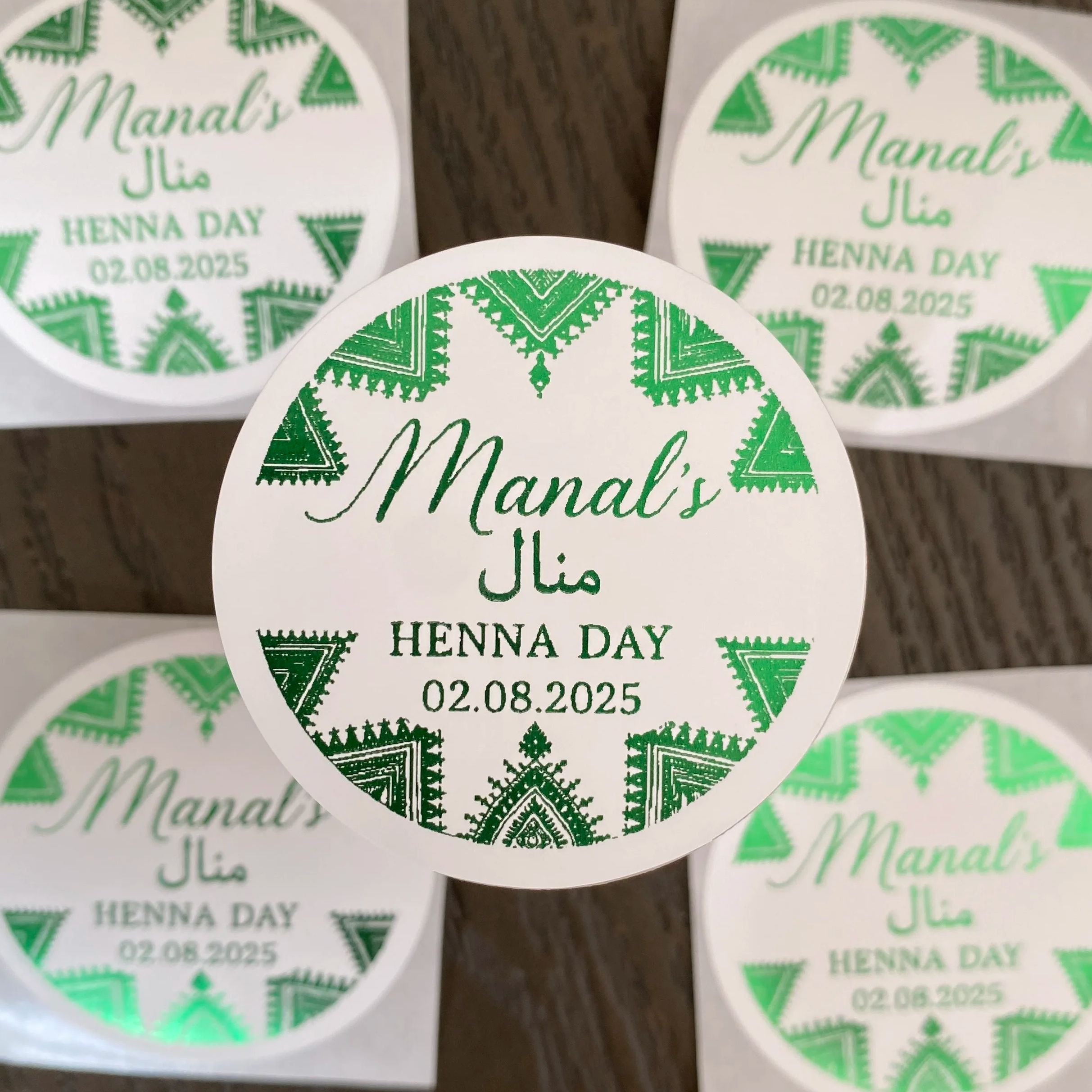 Green Mehndi Decorations Cotto - Personalised Candle Label recensione e prezzo