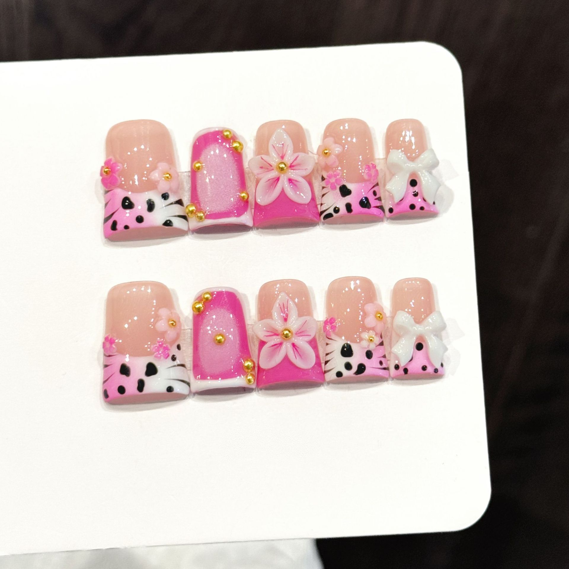 10pcs Ocean Style Fake Nails D - Pressed Flower Art recensione e prezzo