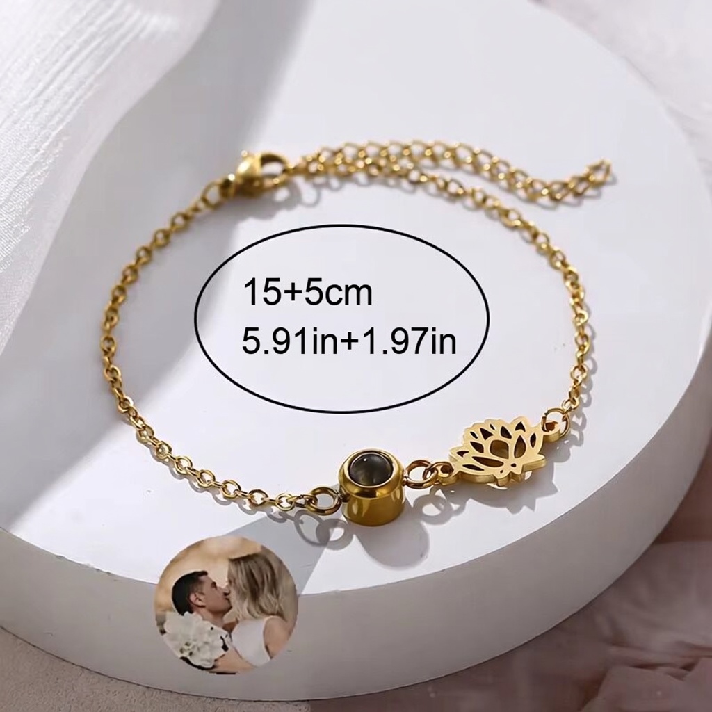 Custom Photo Bracelet Stainles - Birth Flower Necklace recensione e prezzo