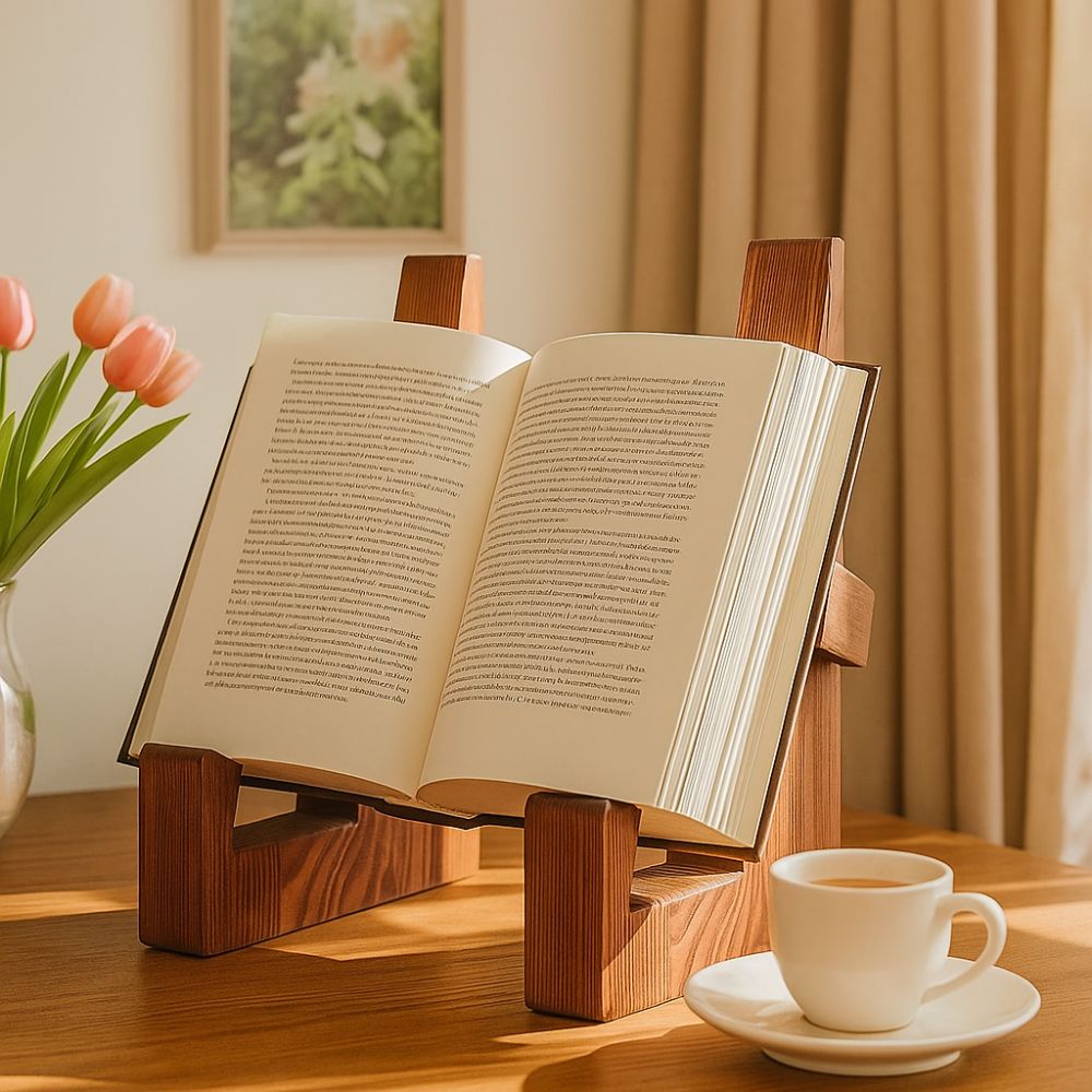 Vintage Wooden Cookbook Holder - Engraved Wood Frame recensione e prezzo
