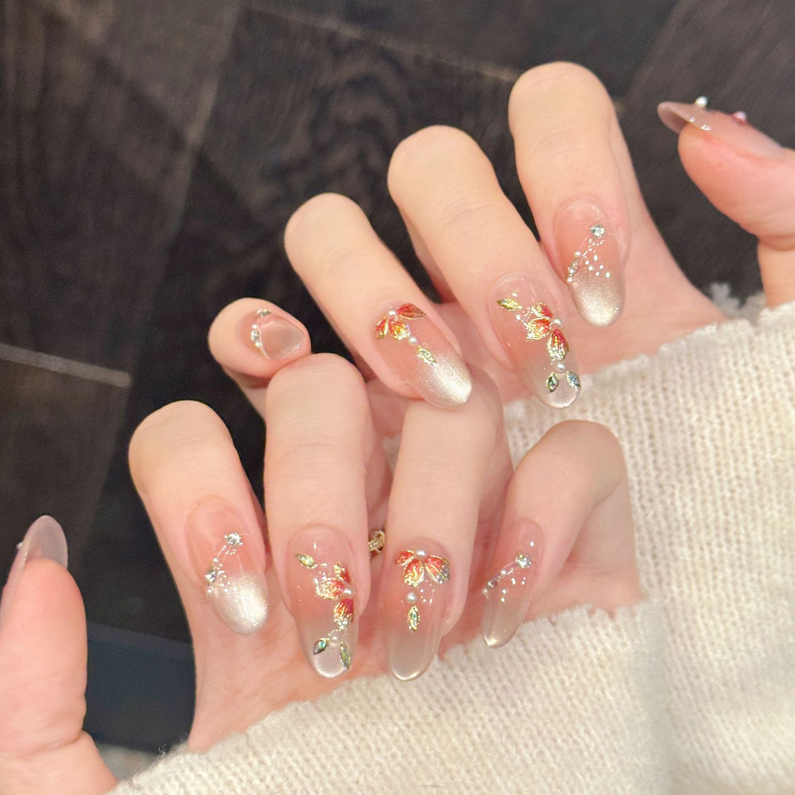 10pcs Handmade Fake Nails Pres - Pressed Flower Art recensione e prezzo