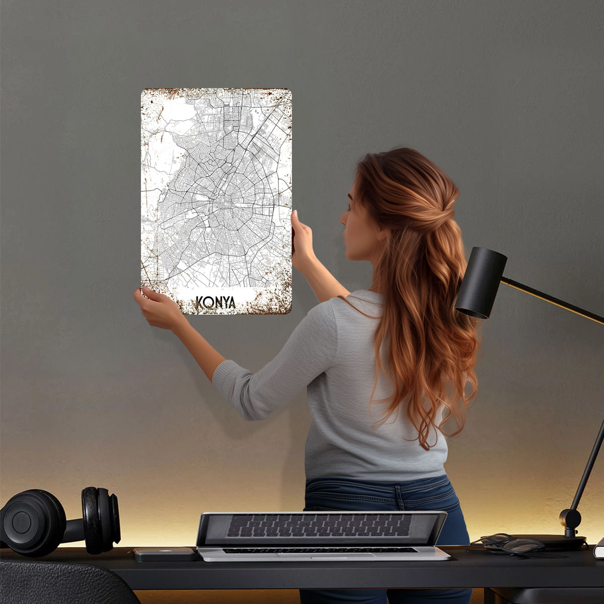 Konya City Map Tinplate Sign M - Custom Map Poster recensione e prezzo