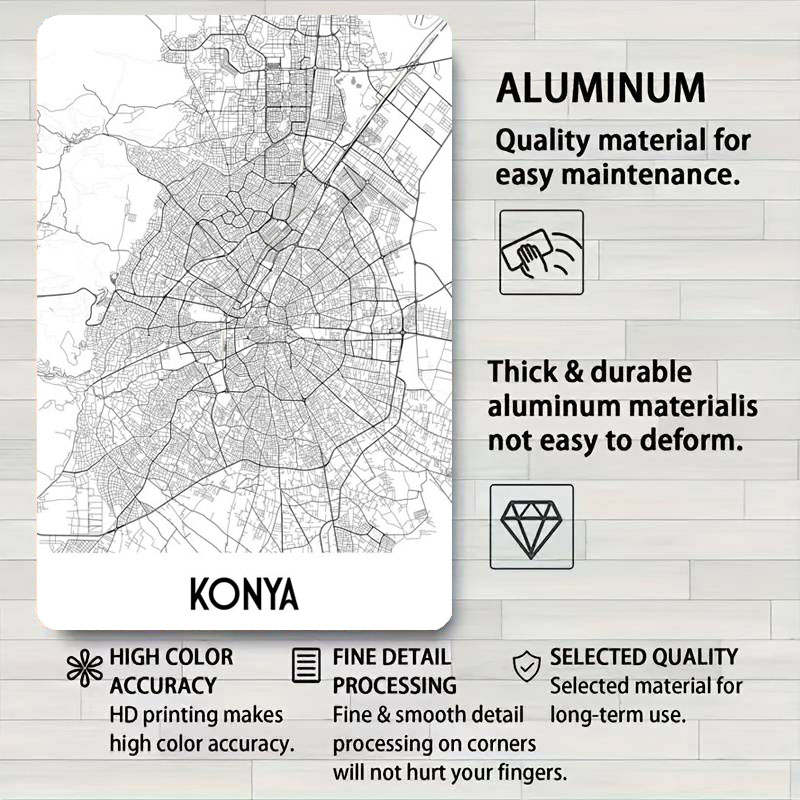 Konya City Map Tinplate Sign M - Custom Map Poster recensione e prezzo